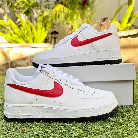 Nike Air Force 1 white red blue swoosh shoes - Picture 3 of 4